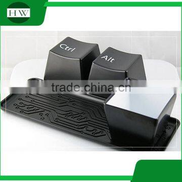 White & Black Drinking Plastic Keyboard Cup photo-3