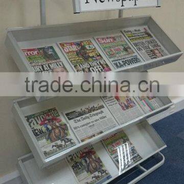 Customized Floor Standing Library Newspaper/magazine Display Rack photo-2