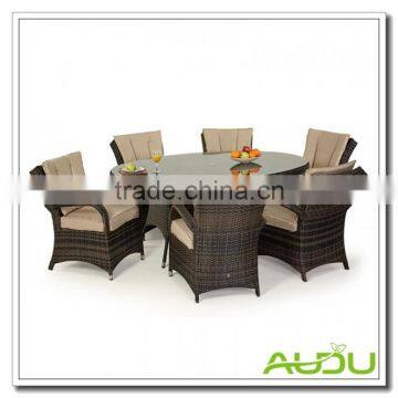 Audu Tuscany Brown Rattan Garden Dining Set With 6 Seat photo-2