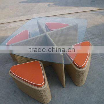 Synthetic Outdoor Wicker Furniture Leisure Garden Rattan Dining Table and Chair(CF788) photo-2