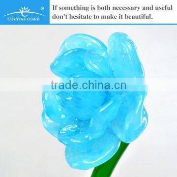 cheap decorative royal blue rose glass artificial flower