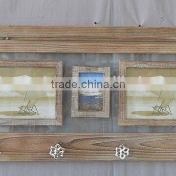 Multiple Wooden Photo Frame With Triangle Hook and Three Window New Models for Home Decor photo-3