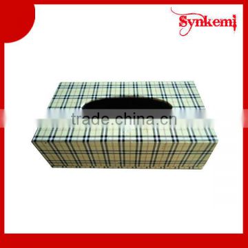 Rectangular wooden tissue box design