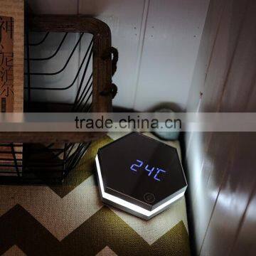 Latest Arrival Digital Alarm Clock With Make-up Mirror LED Night Light Digital Thermometer Multifunctional Wall Desk Clock photo-6