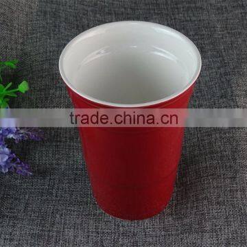 Cheap Ceramic Glazed Cup Stocked Porcelain Cup Two-tone Glazed Drink Cup photo-2