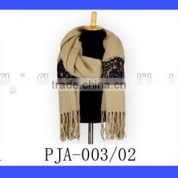 Grey With Black Lace Cotton Scarf Baby/Women Two Ues Scarf Shawl Warm Winter Scarf And Shawl 2016 photo-6