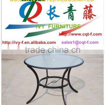 outdoor coffee tabe in Small round glass coffee /dining sets with temper glass top