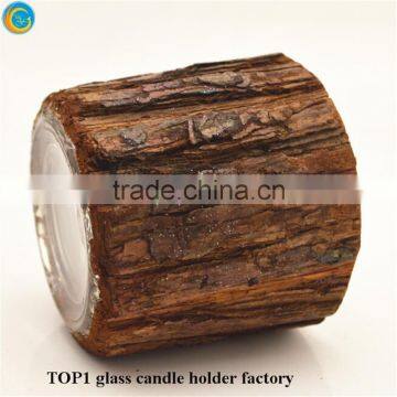 Glass Candle Votives With Wood Cover photo-4