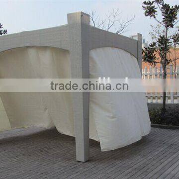 Poly Rattan Gazebo With Curtain photo-3