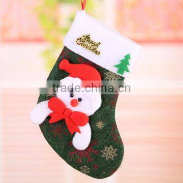 China Personalized Fabric Applique Kit Socks Holders Wool Felted Bulk Christmas Stockings Adorned With Elk Santa Claus Bear Tree photo-3