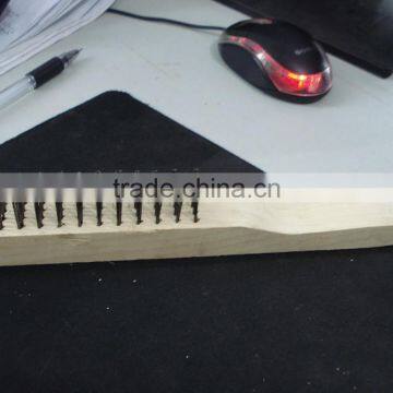 American Type Steel Wire Brush With Wooden Handle,4rows x 12lines