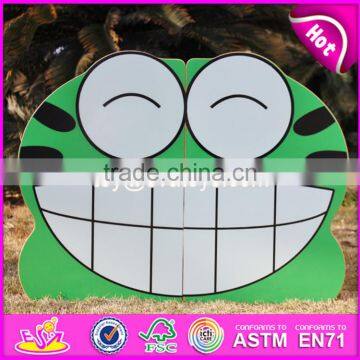 2017 New Design Double Sided Frog Wooden Kids Toy Storage W08C213 photo-3