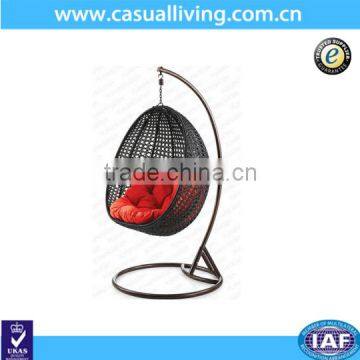 Outdoor Modern furniture Round Wicker Rattan Hanging Egg Shaped Garden Swing Chair