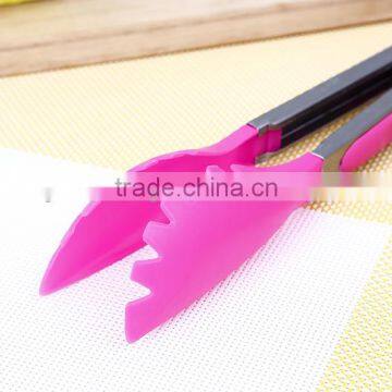 UJ23 Standard 9' ' Stainless Steel Handle Silicone Kitchen Food Tong