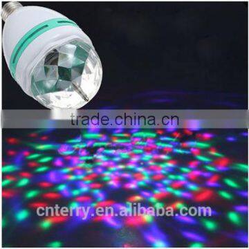 Newly Launched Auto Mini Party Light Stage Lighting LED Bulbs E27 B22 3W Bulb Full Color RGB LED Plastic Rotating Lamp photo-3