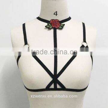 Sexy Garter Belt Stockings Underwear Women Lingerie Pentagram Garter Lace Open Cup Garter Belt Strappy Sexy Lingerie photo-3