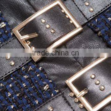 Women Apparel Ladies Fashion New Skirt Blue and Black Contrast Mini Skirt Women Short Straight Skirt photo-5