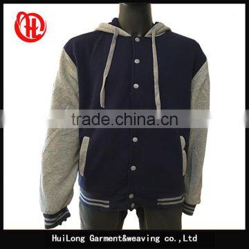 Button Closed Strip Hoody Jacket Mens Polyester Jacket photo-3