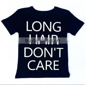 2017 Latest OEM Manufacturers Cheap Custom Wholesale Kids Children's Black Short Sleeve Printed Plain Round Neck T-shirt photo-2
