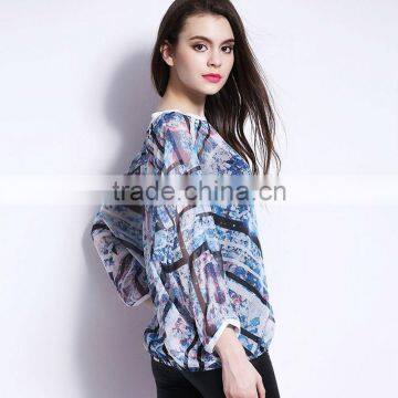 Latest Blouse Design Pictures,3/4 Sleeve Loose Blouse for High Quality photo-2