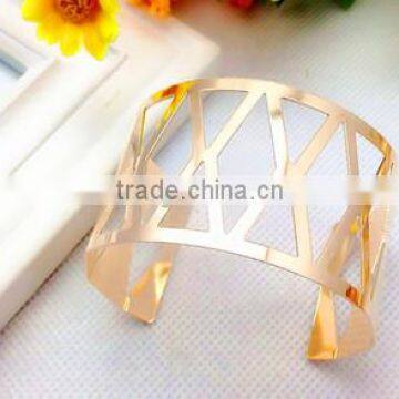 Elegant Black Metal Cuff Bangle Women Wide Hollow Bangle 2016 New Design Mens Bangle photo-6