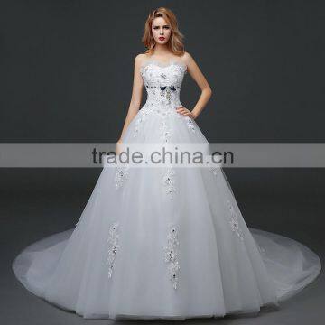 MGOO Customised Ball Gown Floor Length Wedding Dress For Women Christian Wedding Dress Lace Sleeveless Elegant photo-2