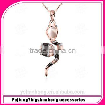 Rose Gold Plated Snake Pendant Necklace