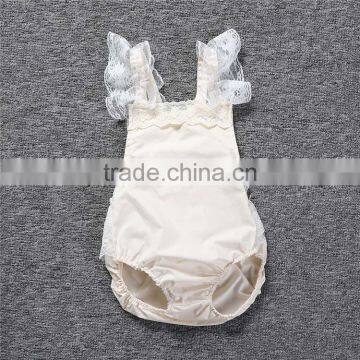 S17535A 2017 Newborn Baby Girls Flower Bodysuits Lace Romper photo-2