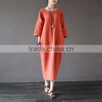 Z&M Korean Cotton Linen Dress Linen Dress Girls Summer Dress photo-4