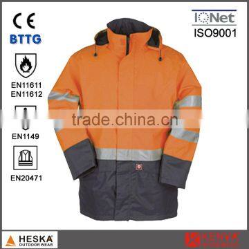 Hi vis long jacket men protective clothes fireproof covers