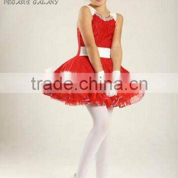 2014 New Design! girls dance wear for Christmas-elegant girls dance skirt