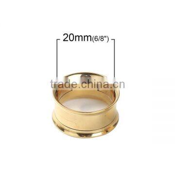 18mm Stainless Steel Ear Stretcher Expander Bobbin Gold Plated Charming Plugs Jewelry photo-2