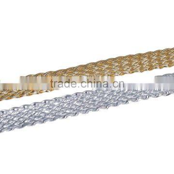 Gold&Silver Flat Wide Glossy PU Leather Cord photo-2