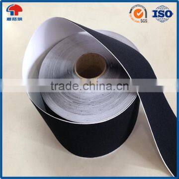 Black / White Reusable Soft Nylon Fabric Thin Loop Tape 150mm Width Sticky Back