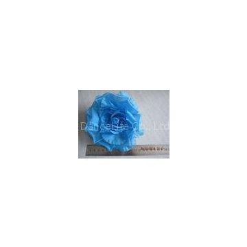 Decorative Blue Real Silk Flower headpieces For Weddings with Plain Dyed Pattern