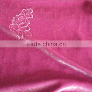 100% polyester embossed velour for garment