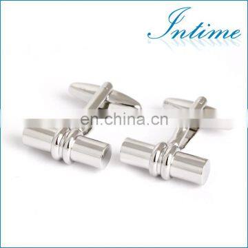 Simple Silver Cylinder Men Shirt Cufflinks