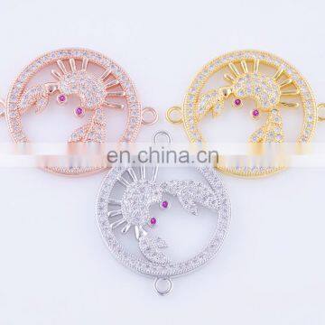 Newest Micro Inserts Clear CZ Round Shape crab Connector