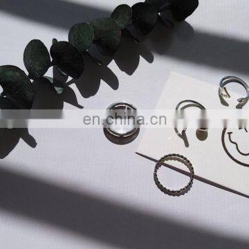 4PCS/Set Punk Handsome Silver Rings for Unisex Knuckle Ring Set photo-6