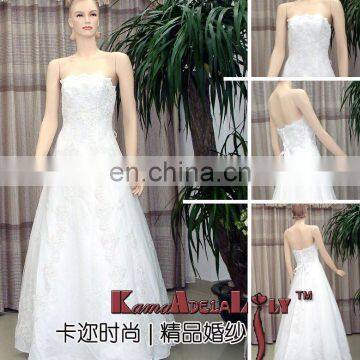 EB101 top qualiry No Minimum Order lace up back floor length wedding dress beads bridal dress princess wedding dresses