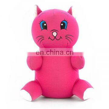 Pretty Rose Pink Kitty Cat Plush Toy 2 in 1 Reversible Soft Memory Foam Travel Support U Shape Neck Pillow photo-2