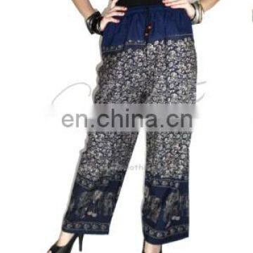 Thai pattern wide leg with elephant printed harem pants,bohemian pants