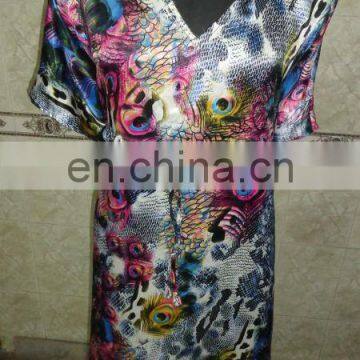 Printed Satin Kaftan