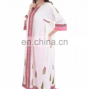 Women Cotton Block Printed Long Dress Casual Designer Sexy Tunic photo-5