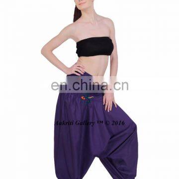 Women Pant Legging Jumpsuit Purple Solid Thai Yoga Casual Harem Pant