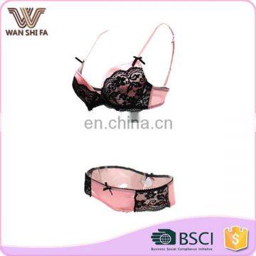 Customized Colors Lace Printed Breathable Good Sale Female Bra Panty photo-2