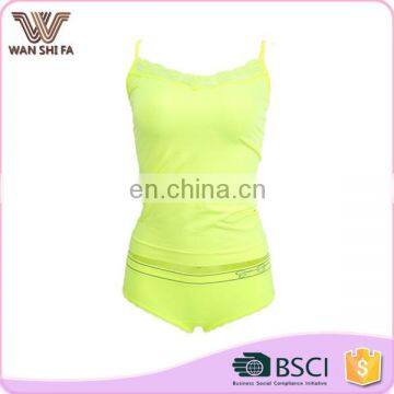 Custom colors slim quick dry high quality wholesale lace camisole top