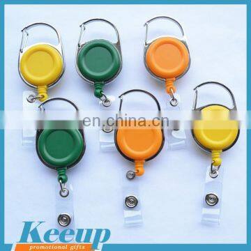 Promotional Logo Printed Customized carabiner retractable badge reel