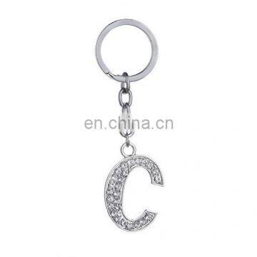 26 Letter Available Alphabet Rhinestones Metal Keychain photo-4