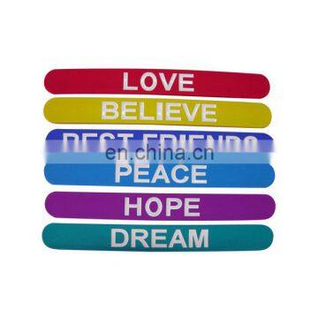 slogan customised stable quality china silicone wristband factory